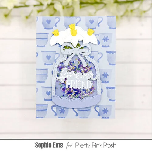 Pretty Pink Posh - Layering Stencils - Teacups 3 Pretty Pink Posh - Layering Stencils - Teacups