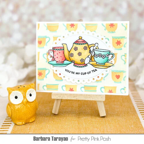 Pretty Pink Posh - Layering Stencils - Teacups 4 Pretty Pink Posh - Layering Stencils - Teacups