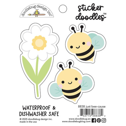 Doodlebug Design - Bee Happy Collection - Sticker Doodle - Just Bee-Cause