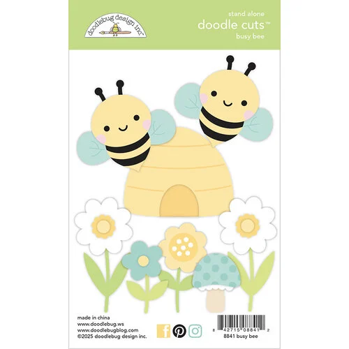 Doodlebug Design - Bee Happy Collection - Doodle Cuts - Metal Dies - Busy Bee