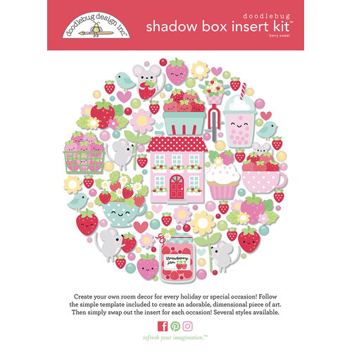 Doodlebug Design - Berry Sweet Collection - Shadow Box Insert Kit
