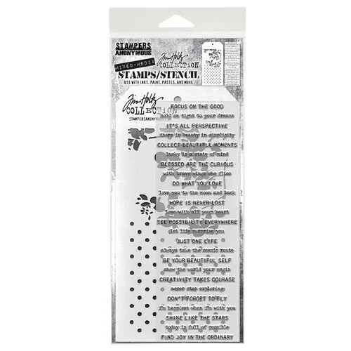 Stampers Anonymous - Tim Holtz - Clear Stamps and Stencil Set - Mixed Media 13 1 Stampers Anonymous - Tim Holtz - Clear Stamps and Stencil Set - Mixed Media 13