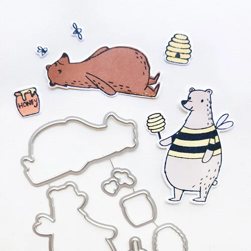 Catherine Pooler Designs - Hey There Honey Collection - Dies - Bear Hugs