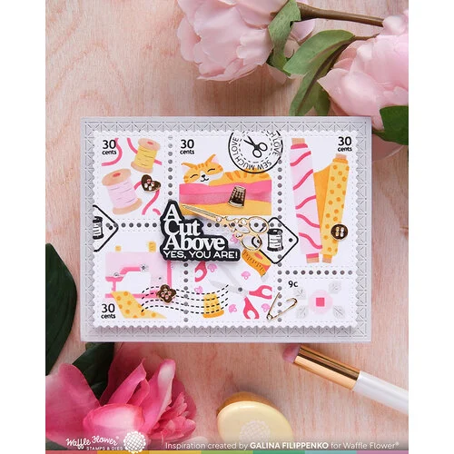 Waffle Flower Crafts - Postage Collage Collection - Stencils - Sew Fun 3 Waffle Flower Crafts - Postage Collage Collection - Stencils - Sew Fun