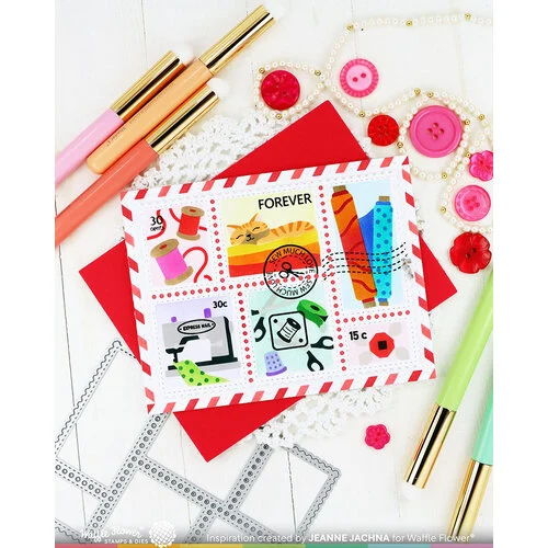 Waffle Flower Crafts - Postage Collage Collection - Stencils - Sew Fun 6 Waffle Flower Crafts - Postage Collage Collection - Stencils - Sew Fun