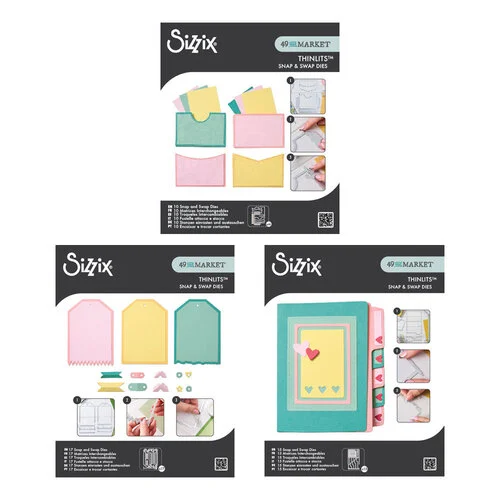 Sizzix - 49 and Market Collection - Thinlits Dies - Snap And Swap Bundle