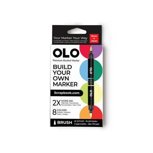 OLO - Brush Collection - 8 Color Markers Set - Essentials