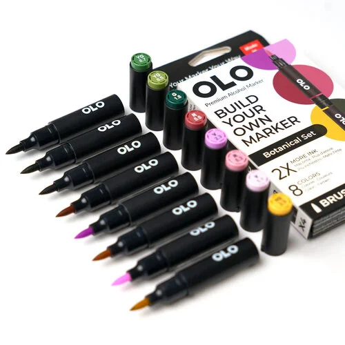 OLO - Brush Collection - 8 Color Markers Set - Botanical 5 OLO - Brush Collection - 8 Color Markers Set - Botanical