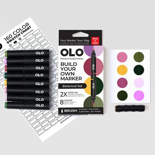 OLO - Brush Collection - 8 Color Markers Set - Botanical 7 OLO - Brush Collection - 8 Color Markers Set - Botanical