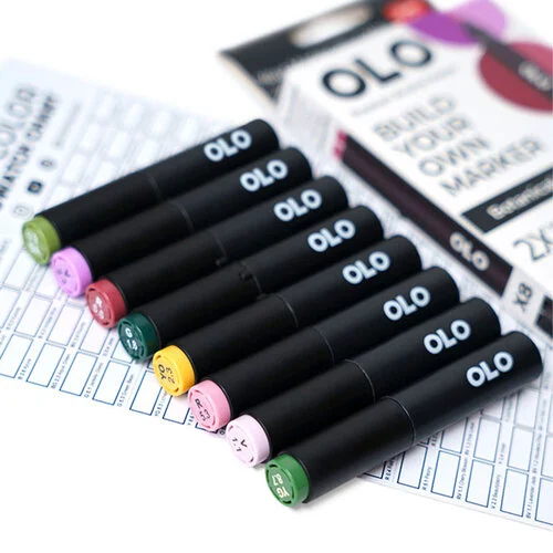 OLO - Brush Collection - 8 Color Markers Set - Botanical 8 OLO - Brush Collection - 8 Color Markers Set - Botanical