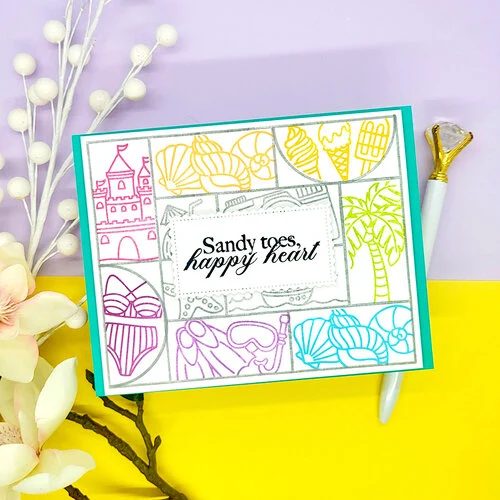 LDRS Creative - Beach Days Collection - Clear Photopolymer Stamps - Vacation Puzzle Scenes