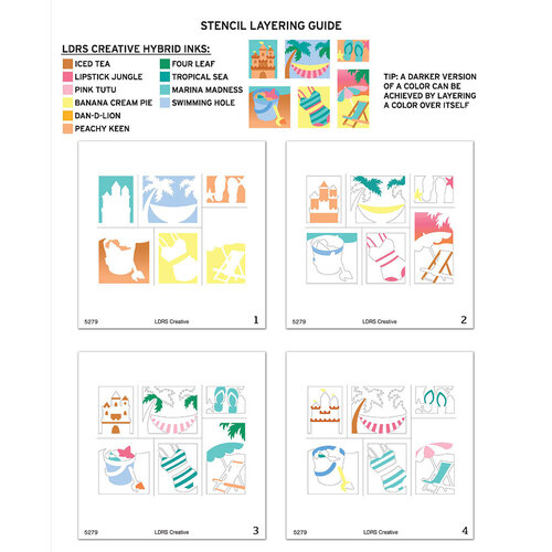 LDRS Creative - Beach Days Collection - Layering Stencils - Beach Days Postage Collage 2 LDRS Creative - Beach Days Collection - Layering Stencils - Beach Days Postage Collage