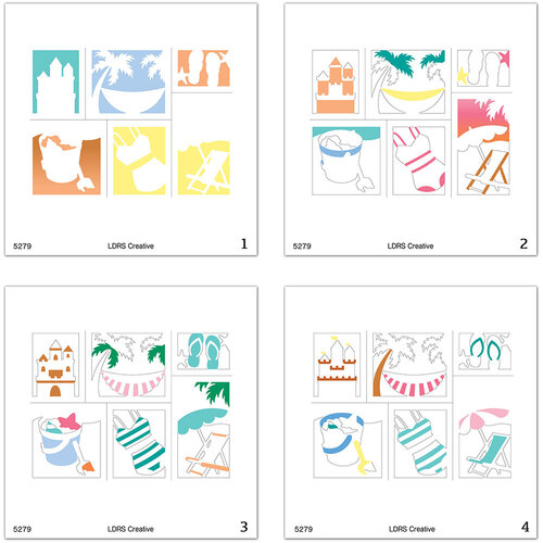 LDRS Creative - Beach Days Collection - Layering Stencils - Beach Days Postage Collage 3 LDRS Creative - Beach Days Collection - Layering Stencils - Beach Days Postage Collage