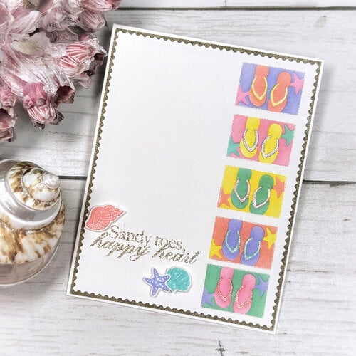 LDRS Creative - Beach Days Collection - Layering Stencils - Beach Days Postage Collage 5 LDRS Creative - Beach Days Collection - Layering Stencils - Beach Days Postage Collage