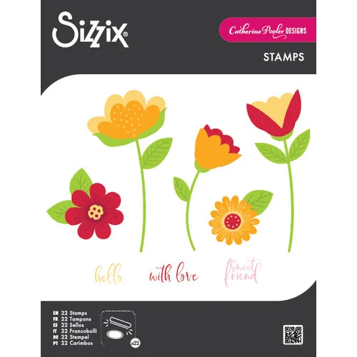 Sizzix - Catherine Pooler - Clear Stamps - Whimsy Bloom 1