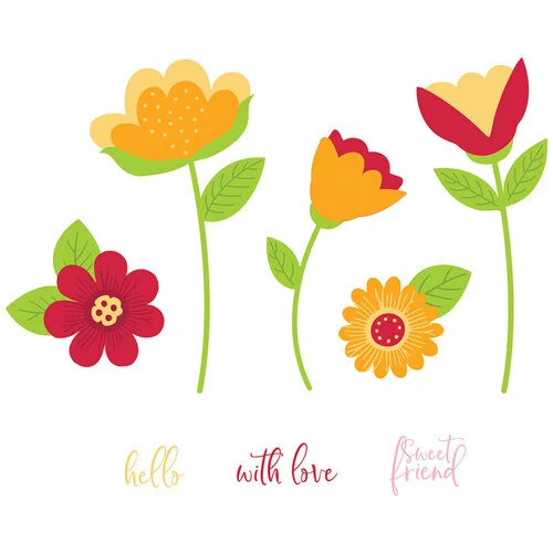 Sizzix - Catherine Pooler - Clear Stamps - Whimsy Bloom 1