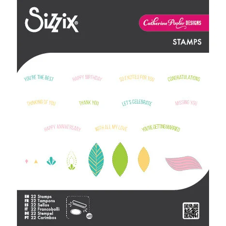 Sizzix - Catherine Pooler - Clear Stamps - Overarching Sentiments
