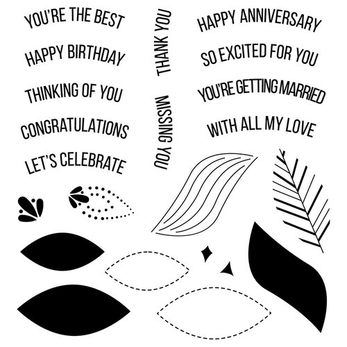 Sizzix - Catherine Pooler - Clear Stamps - Overarching Sentiments