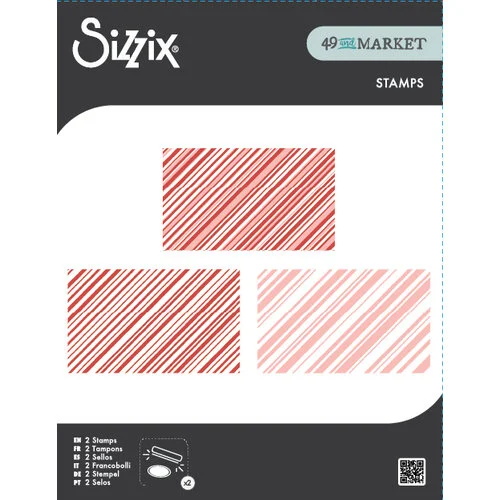 Sizzix - 49 and Market Collection - Clear Stamps - Candy Stripes