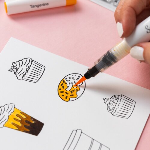 Scrapbook.com - Lustre Brush Marker - Tangerine 4 Scrapbook.com - Lustre Brush Marker - Tangerine
