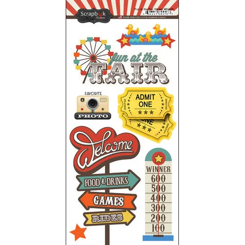 Scrapbook Customs - Fun at the Fair Collection - Cardstock Stickers 1 Scrapbook Customs - Fun at the Fair Collection - Cardstock Stickers