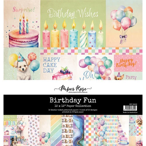 Paper Rose - Birthday Fun Collection - 12 x 12 Paper Pack 1 Paper Rose - Birthday Fun Collection - 12 x 12 Paper Pack