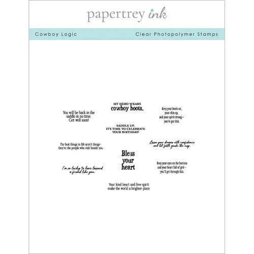 Papertrey Ink - Clear Photopolymer Stamps - Cowboy Logic Sentiments 1 Papertrey Ink - Clear Photopolymer Stamps - Cowboy Logic Sentiments