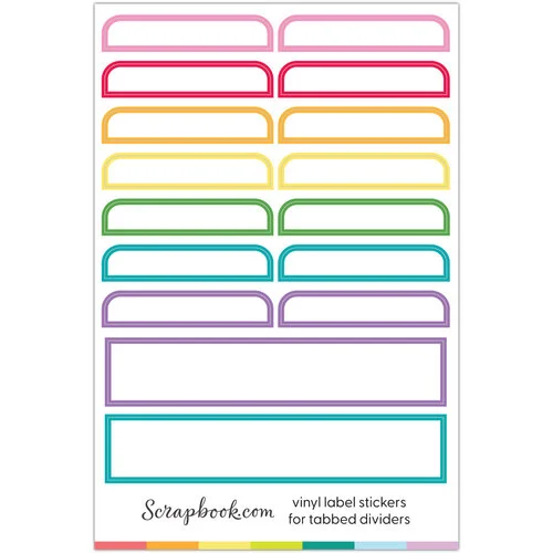 Scrapbook.com - Tabbed Dividers with Labels - White - 7 Piece Set