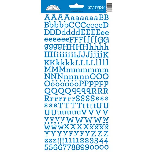 Doodlebug Design - Cardstock Stickers - Alphabet - My Type - Blue Jean 1 Doodlebug Design - Cardstock Stickers - Alphabet - My Type - Blue Jean