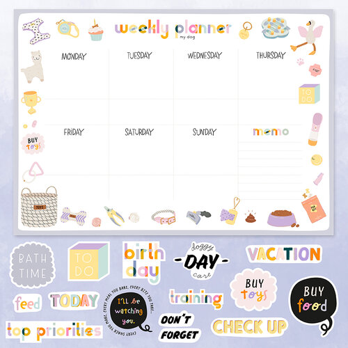 Memory Place - Pet Life Collection - 12 x 12 Double Sided Paper - Weekly Planner 2 Memory Place - Pet Life Collection - 12 x 12 Double Sided Paper - Weekly Planner