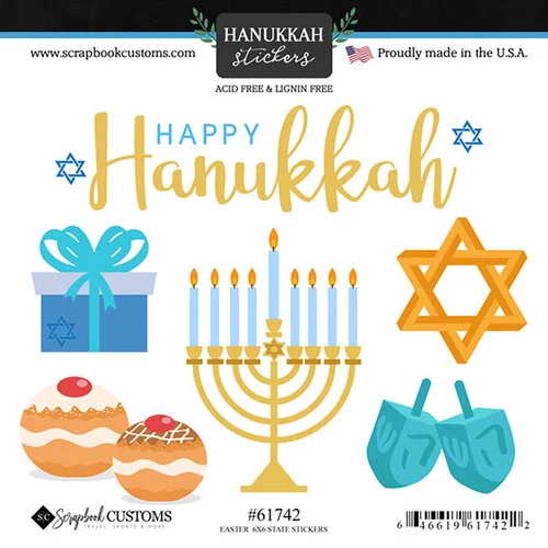 Scrapbook Customs - Laser Cuts - Happy Hanukkah