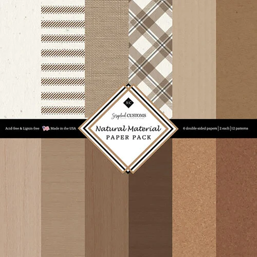 Scrapbook Customs - 6 x 6 Paper Pack - Natural Materials
