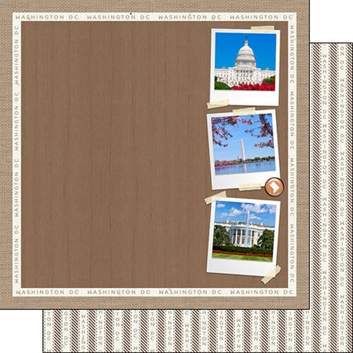 Scrapbook Customs - 12 x 12 Double Sided Paper - Washington DC Natural Craft Scenes