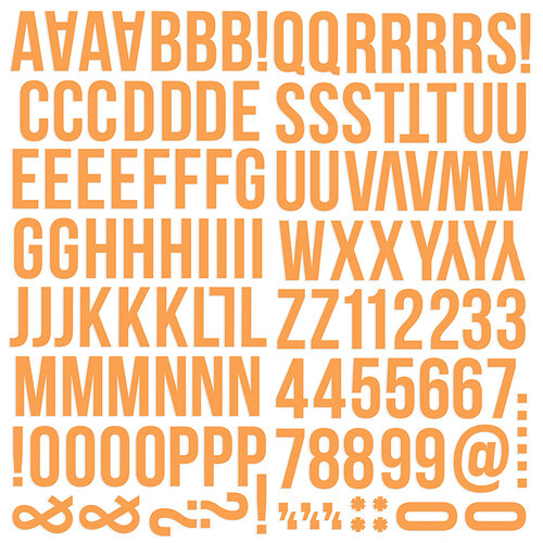 Simple Stories - Color Vibe Collection - 6 x 12 Foam Stickers - Alpha - Orange