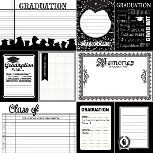 Scrapbook Customs - 12 x 12 Paper Pack - Congratulations Graduate