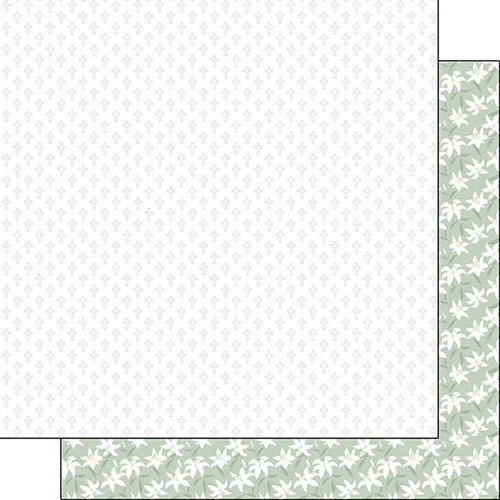 Scrapbook Customs - 12 x 12 Double Sided Paper - Easter Lily And Crosses 1 Scrapbook Customs - 12 x 12 Double Sided Paper - Easter Lily And Crosses
