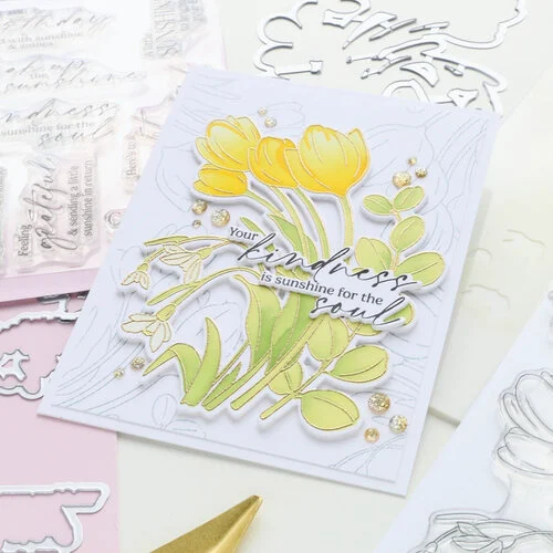 Pinkfresh Studio - Sunshine & Smiles Collection - Press Plates - Timeless Tulips
