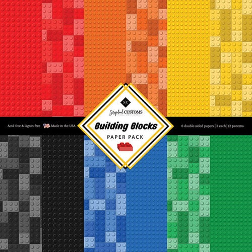 Scrapbook Customs - 6 x 6 Paper Pack - Building Blocks 1 Scrapbook Customs - 6 x 6 Paper Pack - Building Blocks