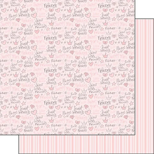 Scrapbook Customs - 12 x 12 Double Sided Paper - Sweet Princess Pink