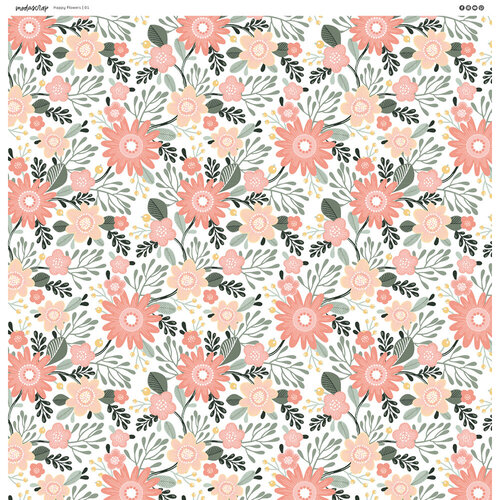 ModaScrap - 12 x 12 Paper Pack - Happy Flowers 13 ModaScrap - 12 x 12 Paper Pack - Happy Flowers