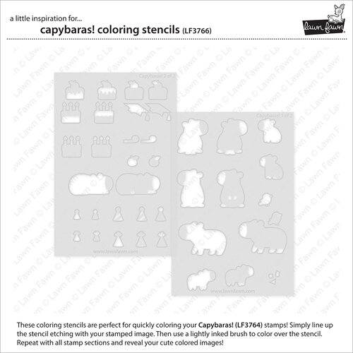 Lawn Fawn - Stencils - Capybaras! Coloring