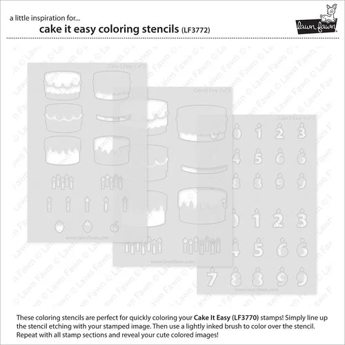 Lawn Fawn - Coloring Stencils - Cake It Easy