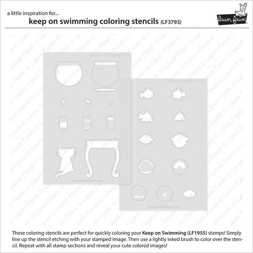 Lawn Fawn - Stencils - Keep On Swimming Coloring 2 Lawn Fawn - Stencils - Keep On Swimming Coloring