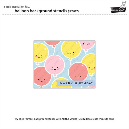 Lawn Fawn - Background Stencils - Balloon 3 Lawn Fawn - Background Stencils - Balloon