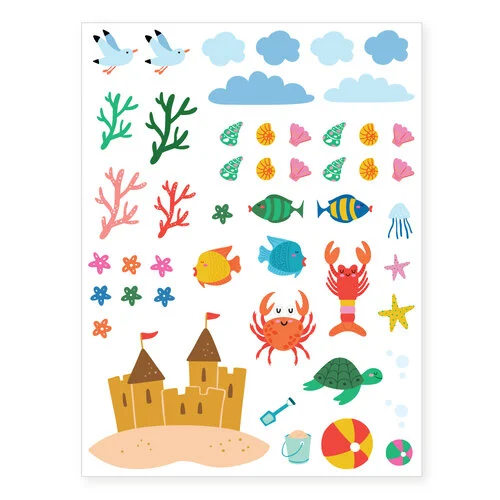 Scrapbook.com - Coastal Charm - Rub-On Transfers - 6x8 - 2 Sheets