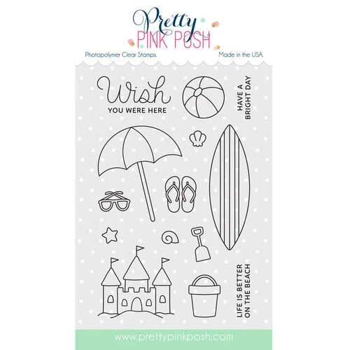 Pretty Pink Posh - Clear Photopolymer Stamps - Beach Fun