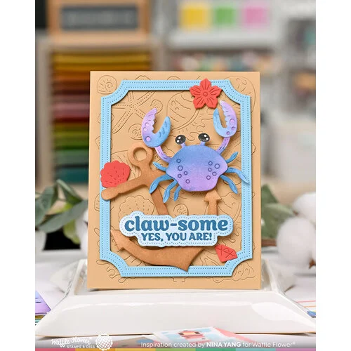 Waffle Flower Crafts - Craft Dies - Happy Crabs 6 Waffle Flower Crafts - Craft Dies - Happy Crabs