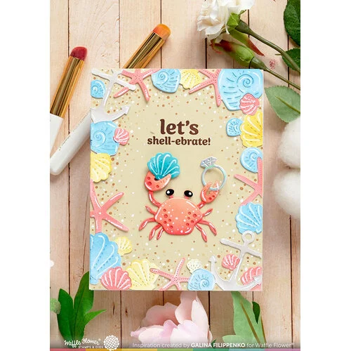 Waffle Flower Crafts - Craft Dies - Seashell Frame 2 Waffle Flower Crafts - Craft Dies - Seashell Frame