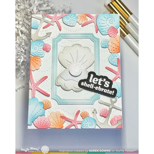 Waffle Flower Crafts - Craft Dies - Seashell Frame 5 Waffle Flower Crafts - Craft Dies - Seashell Frame