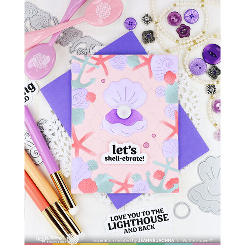 Waffle Flower Crafts - Craft Dies - Seashell Frame 6 Waffle Flower Crafts - Craft Dies - Seashell Frame